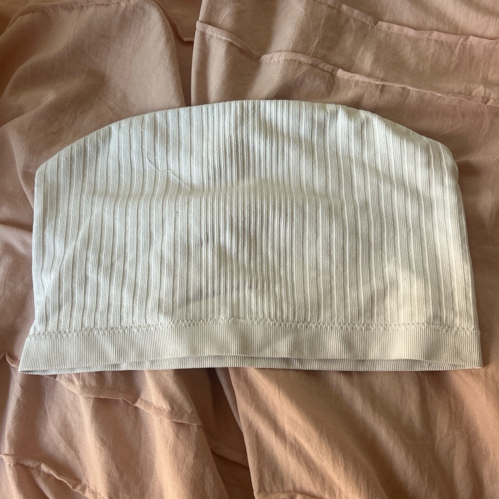 Garage White Ribbed Crop Top